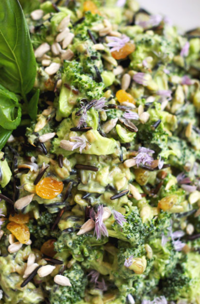 Broccoli Avocado Salad with Wild Rice & Creamy Citrus Dressing