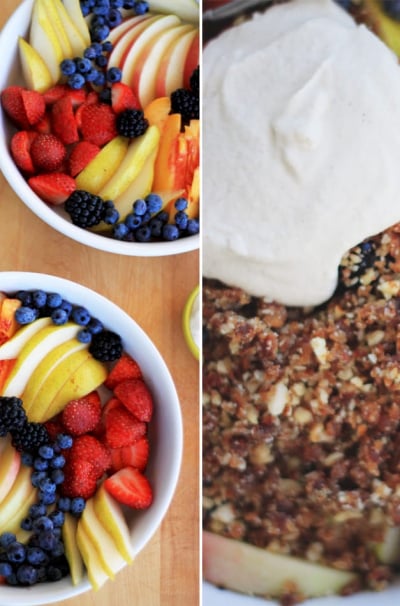 Raw Fruit Crumbles with Almond Cream