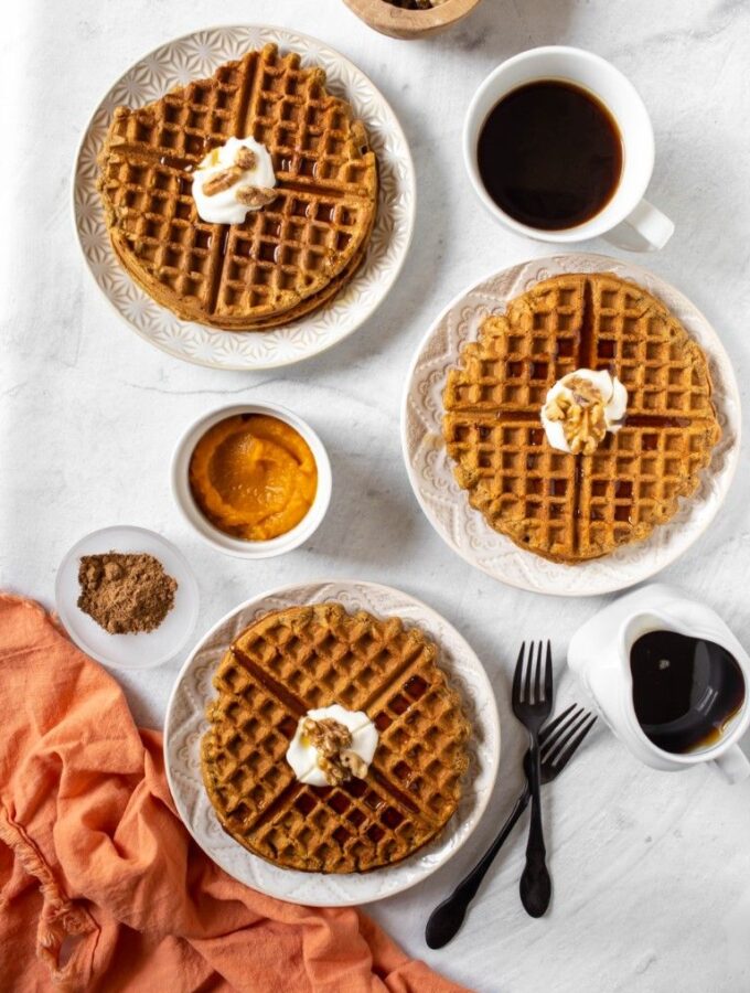 Vegan Pumpkin Waffles (Gluten-Free)