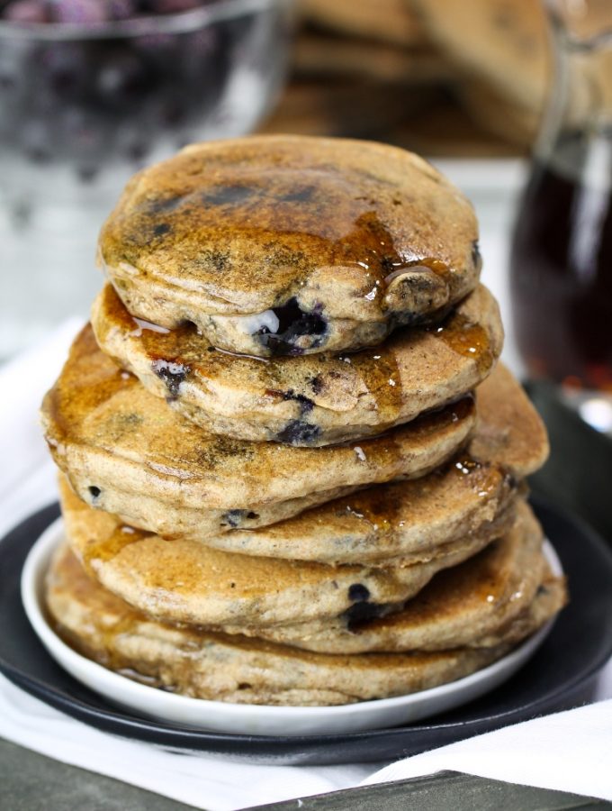 Fluffy Vegan Blueberry Pancakes (Oil-free!)