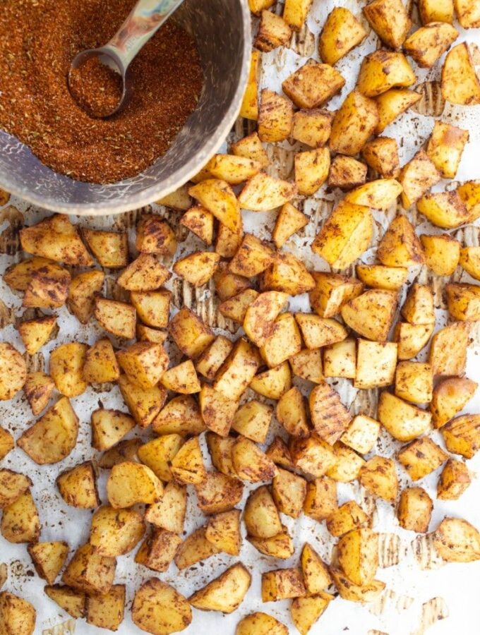 Taco Spiced Roasted Potatoes (Oil Free!)