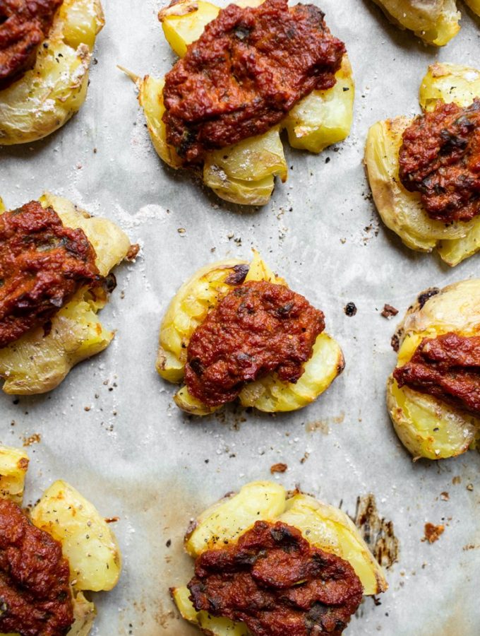 Sun-dried Tomato Pesto With Smashed Potatoes