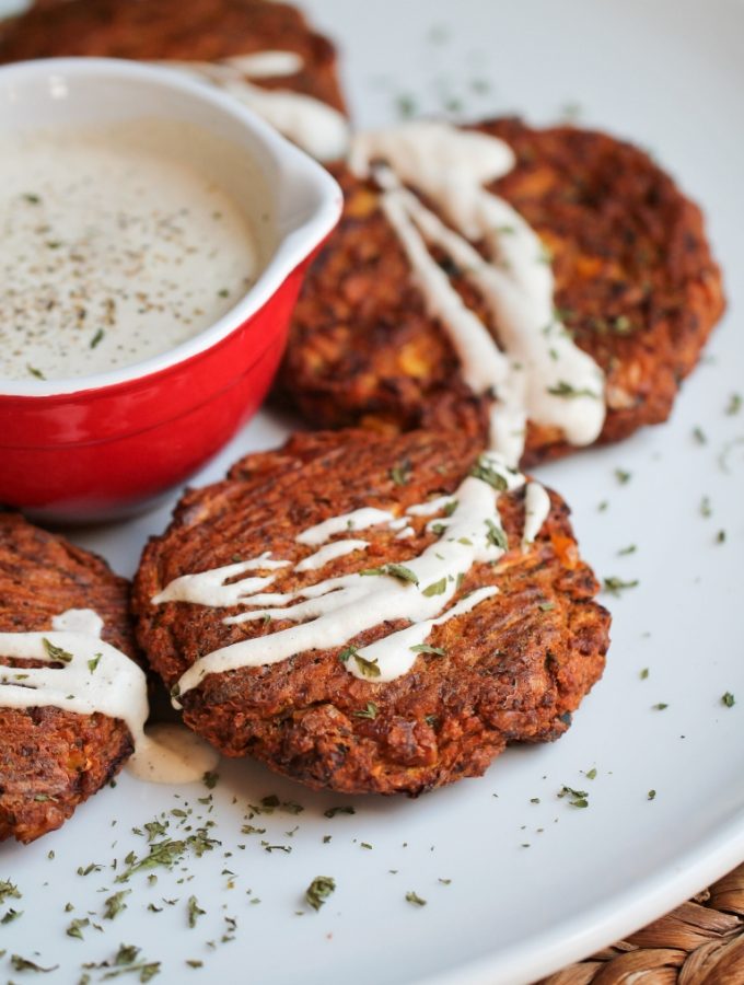 Vegan Oil-free Zucchini Fritters