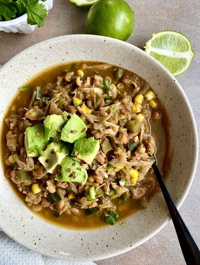 Vegan Jackfruit Pinto Bean Chili