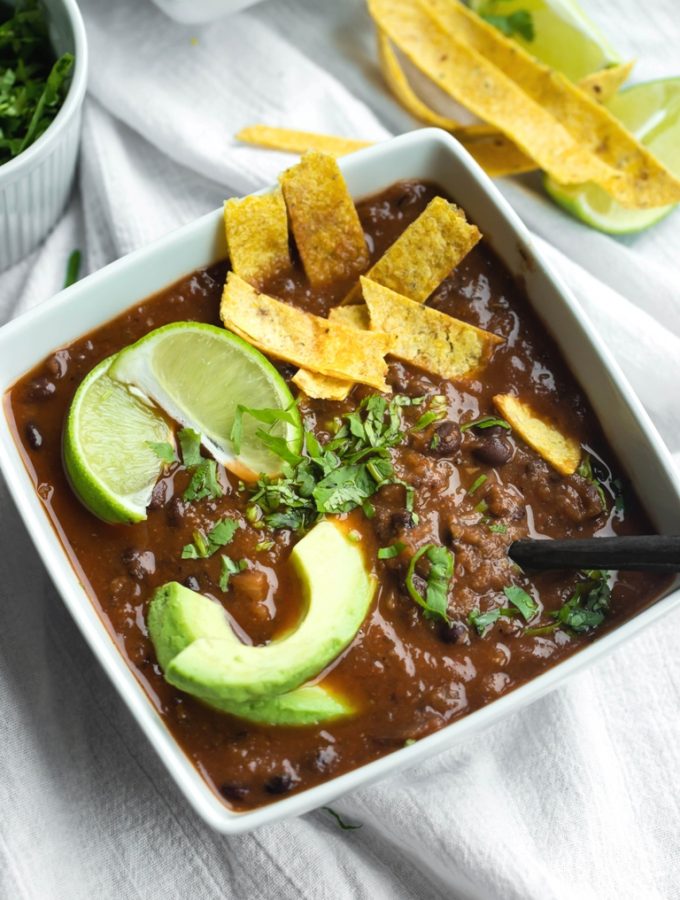 Vegan Black Bean Soup Recipe (Oil-free)