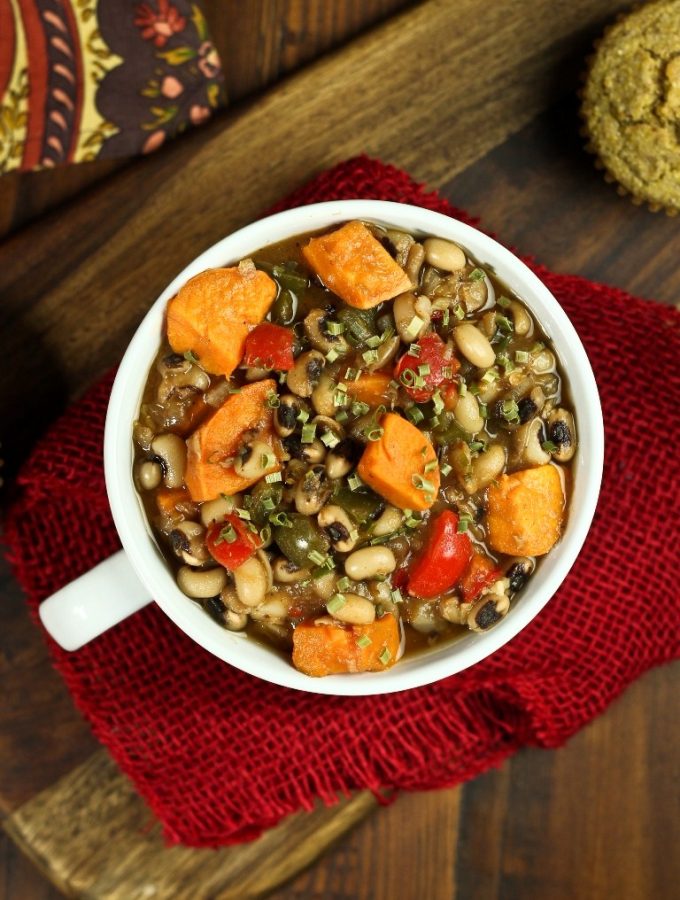 Smoky Sweet Potato Black-eyed Pea Soup