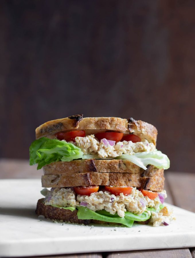Vegan Caesar Smashed Chickpea Sandwich