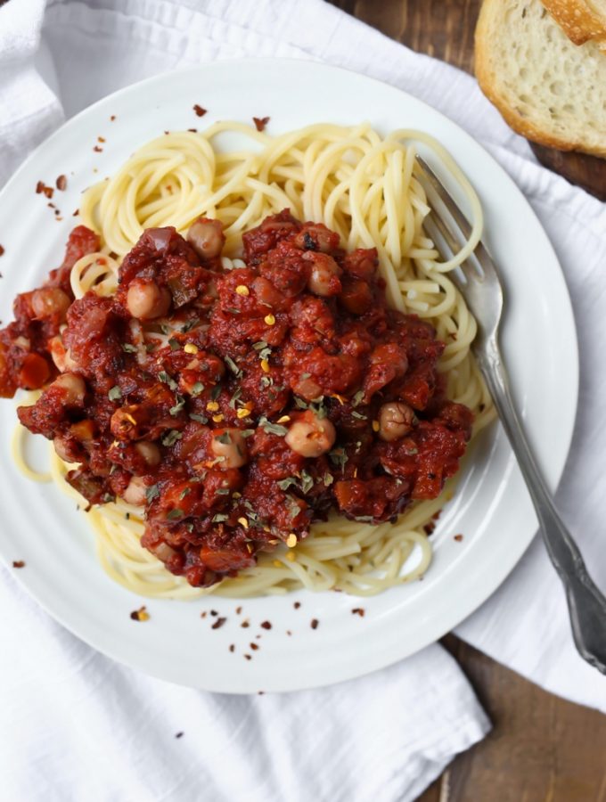 Vegan Chickpea Tomato Ragu Sauce