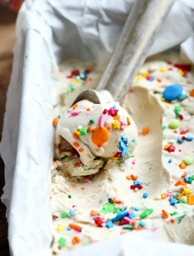 Vegan Vanilla Birthday Cake Ice Cream