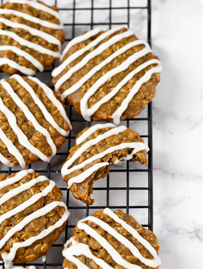 Low-Fat Gluten-Free Vegan Iced Oatmeal Cookies