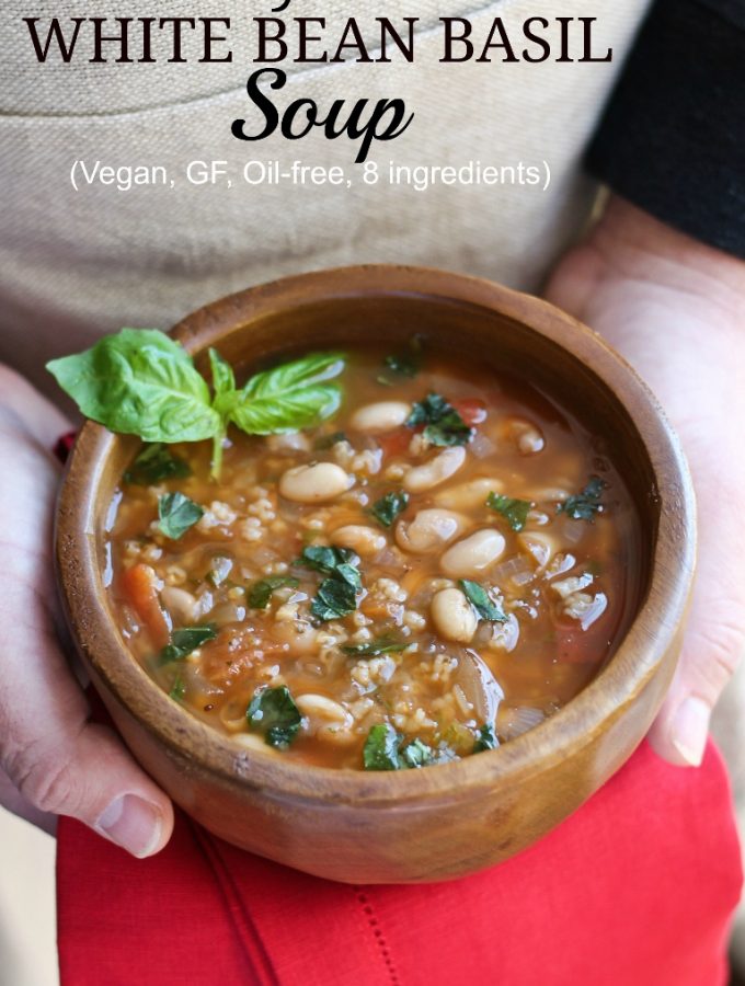 Hearty Italian White Bean Basil Soup