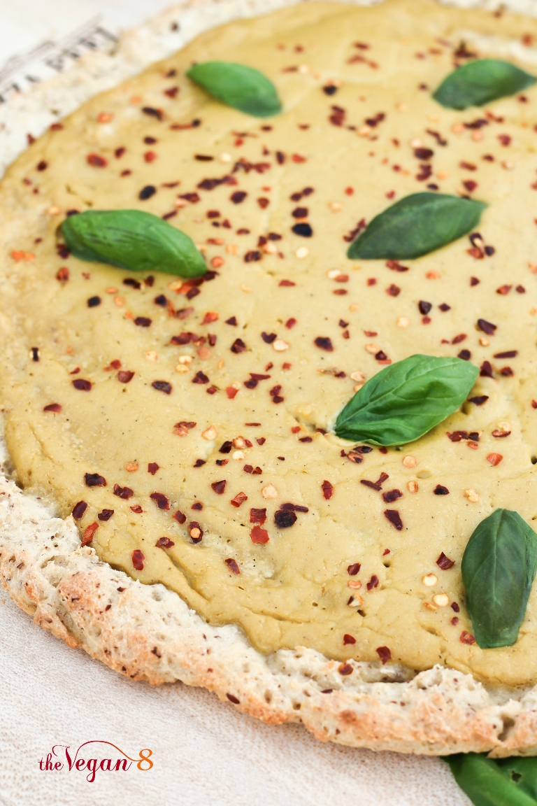 Garlic Alfredo Pizza (Gluten-free, Vegan)