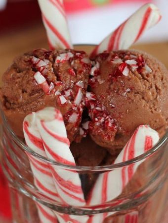 Vegan Chocolate Peppermint Sweet Potato Ice Cream