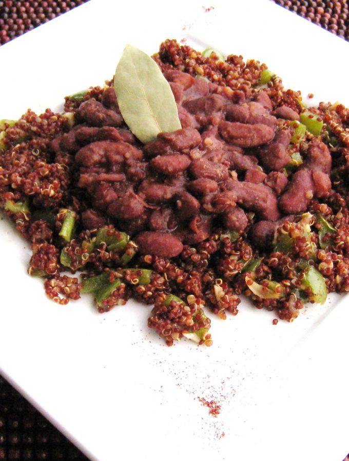 Vegan Cajun Red Quinoa and Rice