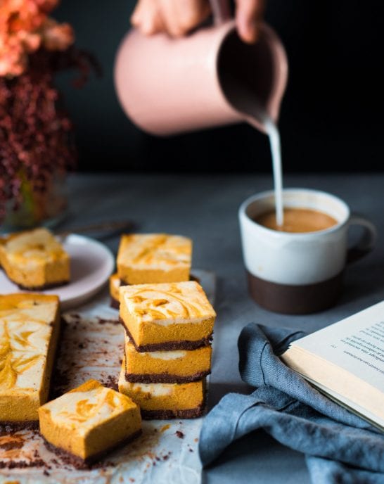 Baked Vegan Pumpkin Cheesecake Bars