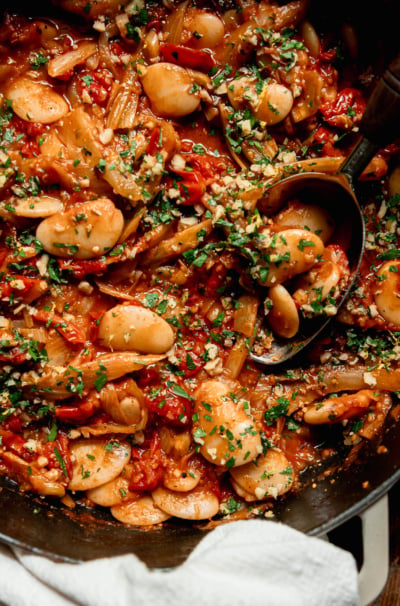 Cherry Tomato & Butter Bean Skillet with Caramelized Fennel