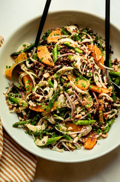 Spring French Lentil Salad with Asparagus, Fennel & Orange