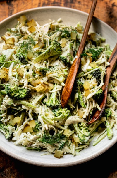 Crunchy & Creamy Dill Pickle Broccoli Slaw