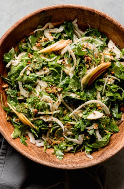 Easy Shaved Arugula Fennel Salad with Apple