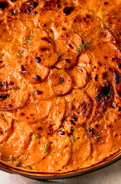 Smoky Maple Vegan Sweet Potato Gratin