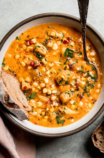 Smoky Vegan Corn Chowder with Potatoes
