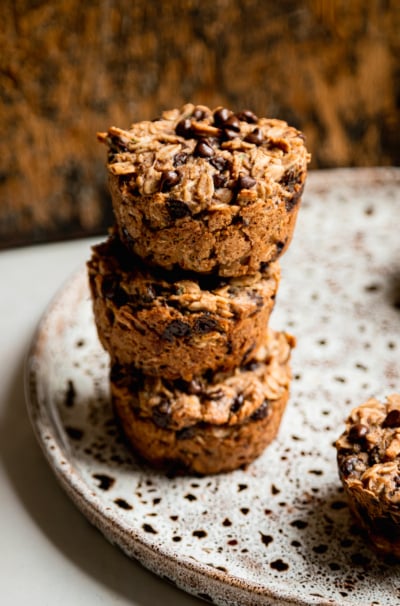Zucchini Baked Oatmeal Cups with Chocolate