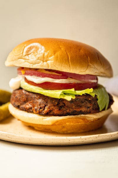 Actually Grillable Vegan Black Bean Burgers (10 Ingredients)