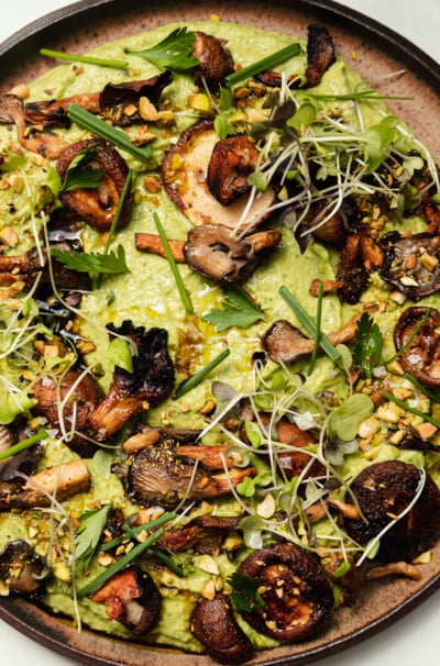 Herby Whipped White Beans with Smoky Mushrooms