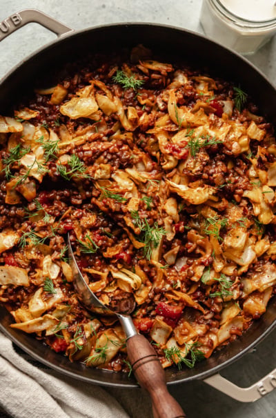 Vegan Chopped Cabbage Roll Skillet
