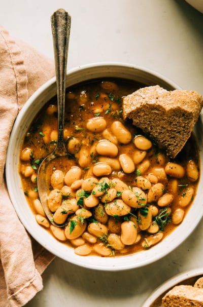 One-Pot Brothy Beans with Herbs & Lemon