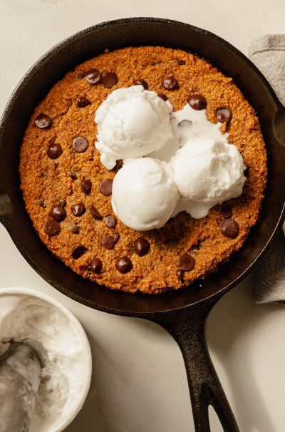 Pumpkin Chocolate Chip Skillet Cookie