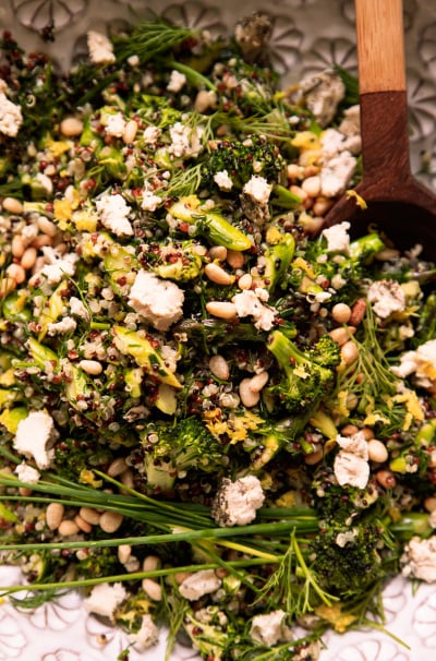 Green Love Quinoa Salad with Lemon Garlic Vinaigrette