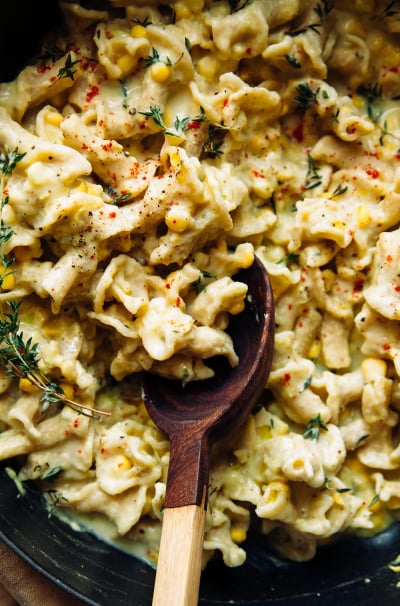 Creamy Corn & Lemon Pasta with Thyme