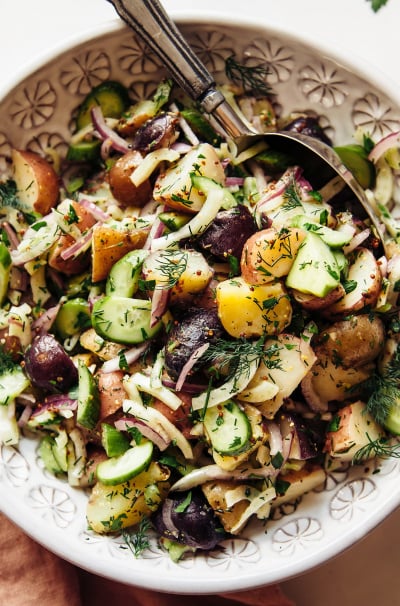 Vegan Potato Salad with Dill Pickle Dressing