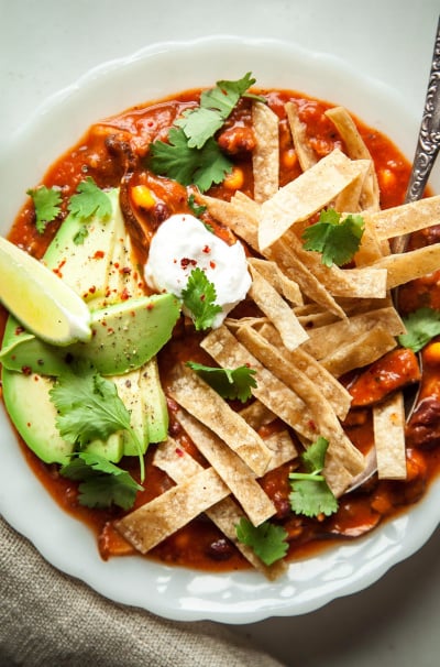 Smoky Shiitake Tortilla Soup