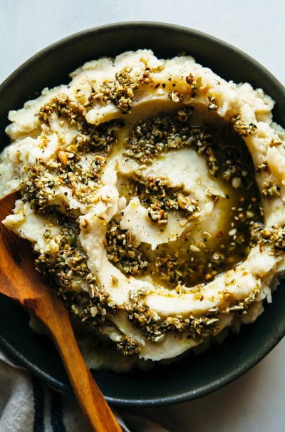 Harvest Vegetable Mash with Roasted Garlic & Fried Dukkah
