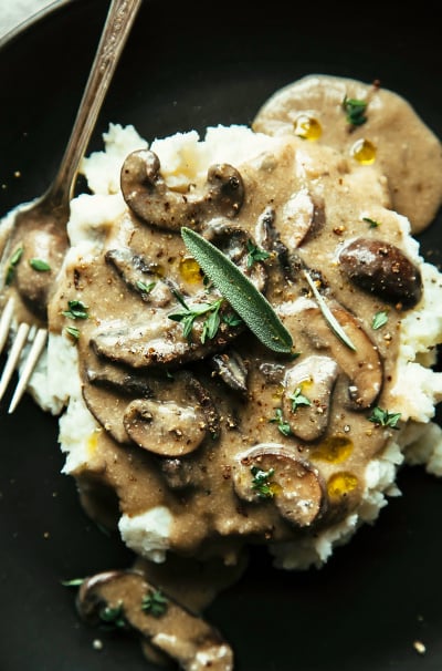 My Favourite Thick and Creamy Mushroom Gravy with Shallots & Herbs