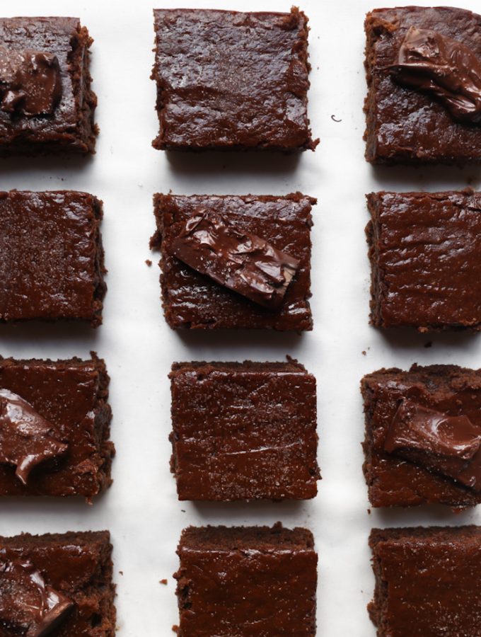 Vegan Chocolate Pumpkin Cake Brownies