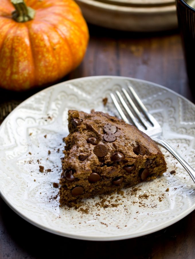 Vegan Pumpkin Chocolate Chip Cookie Cake