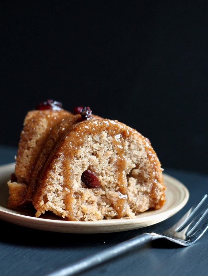 Gluten-Free Vegan Cranberry Bundt Cake