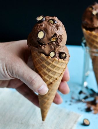 Vegan Dark Chocolate Almond Ice Cream