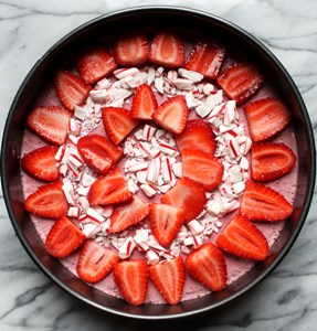 Vegan Strawberry Peppermint Cheesecake