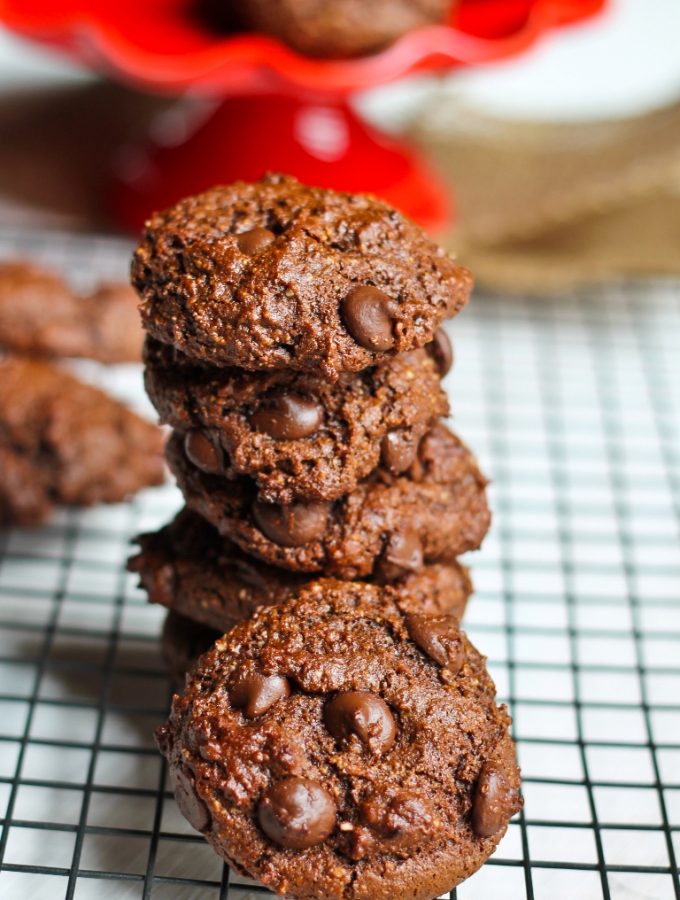 Vegan Double Chocolate Espresso Almond Cookies