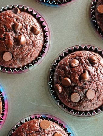 Vegan Chocolate Chip Cherry Muffins