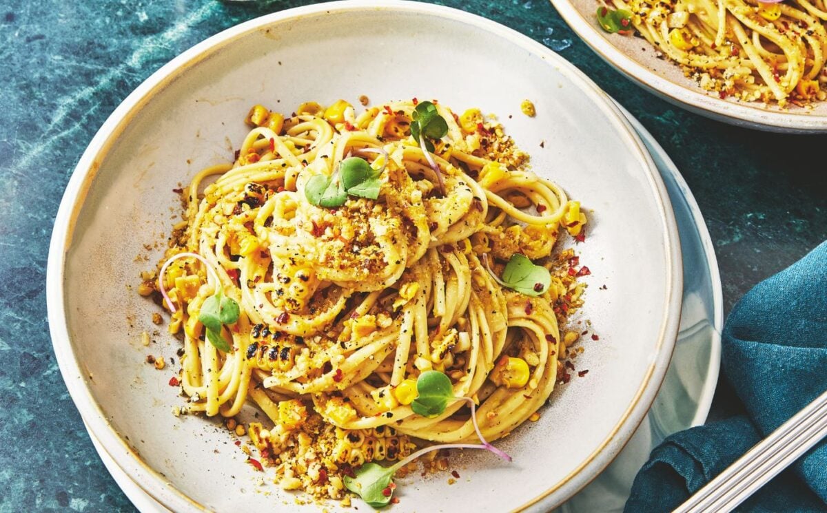 This Miso Creamy Corn Pasta Is Completely Plant-Based