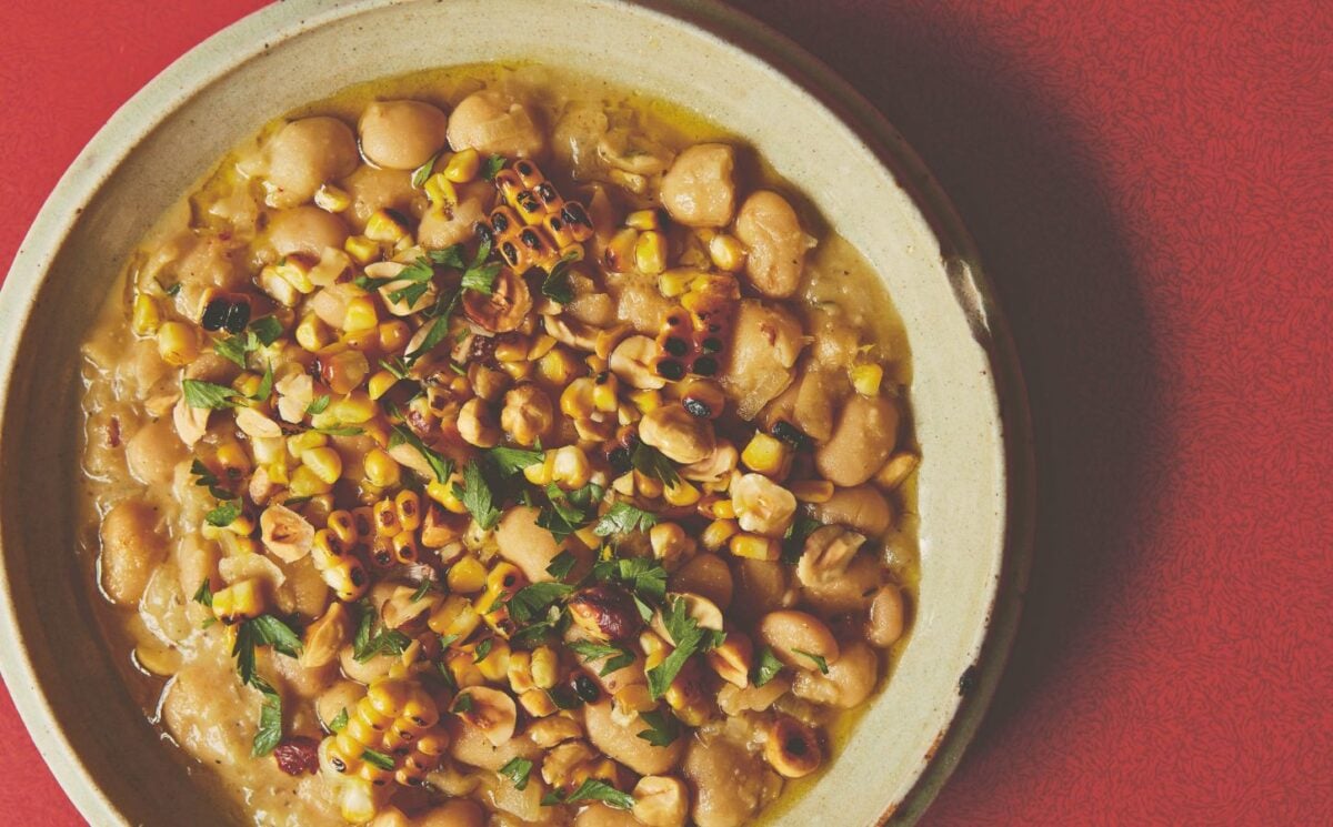 Silky Butter Beans With Roasted Corn And Hazelnuts