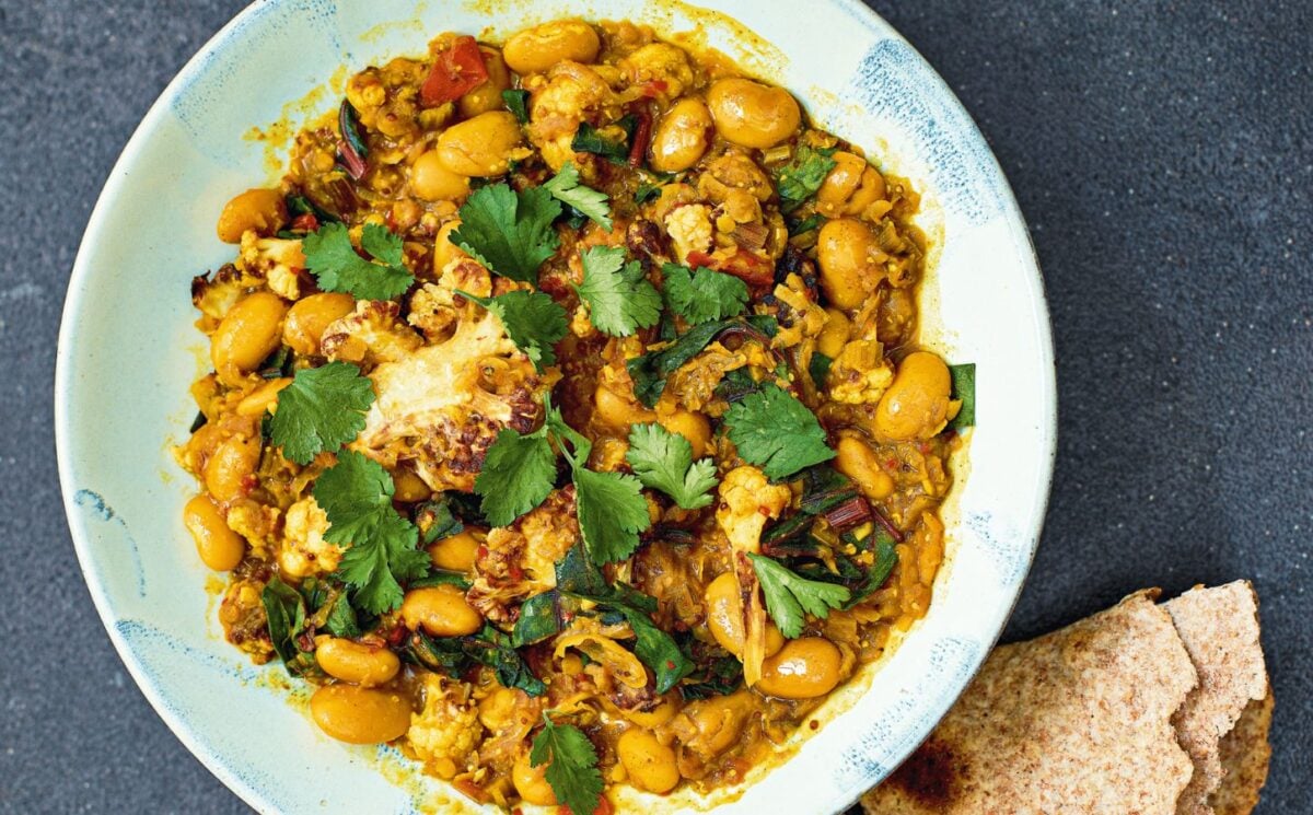Cauliflower, Butter Bean, And Chard Dhal