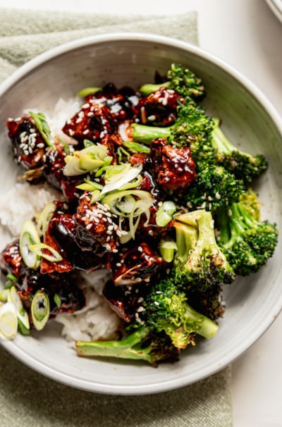 Sticky & Crunchy Teriyaki Tofu in the Air Fryer