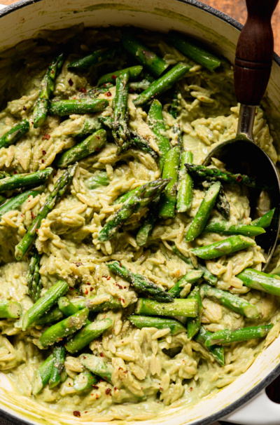 Spring Green Orzo “Risotto” (Vegan)