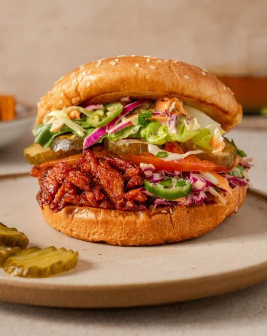 Vegan BBQ Pulled Pork Sandwich